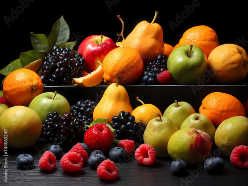 Beautiful still life background with natural detail fruits