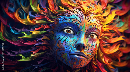 carnival mask abstract background with waves wallpaper