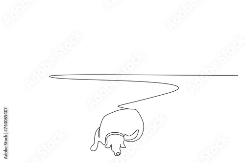 stray dog sleeping outside calm alone one line art design