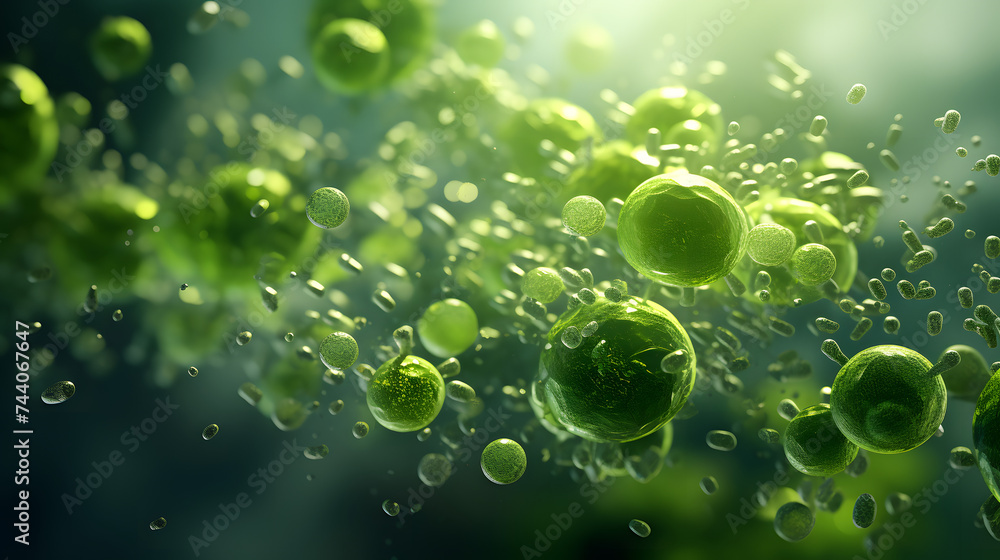 a photo of green bacteria