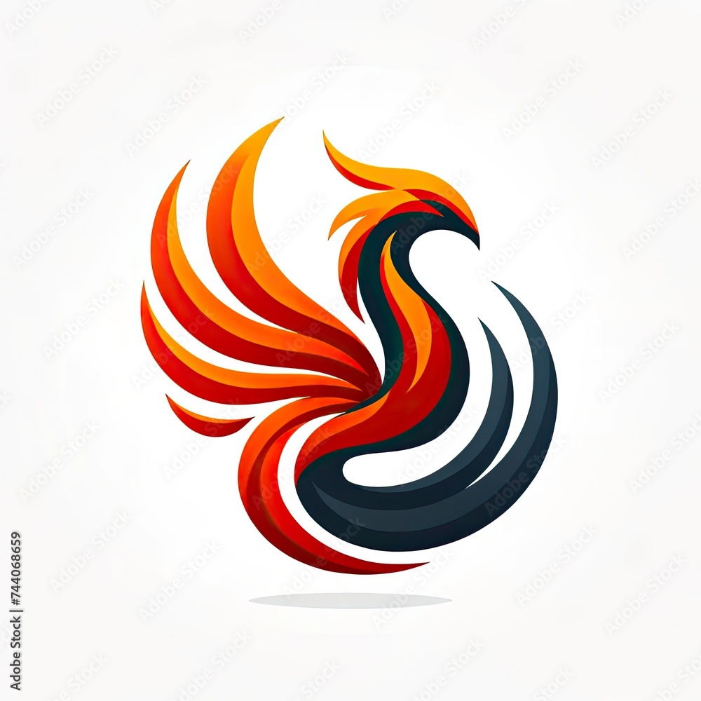 A modern, abstract representation of a phoenix rising from flames, symbolizing rebirth, transformation, and resilience. AI Generated A modern, abstract representation of a phoenix rising from flames, symbolizing rebirth, transformation, and resilience. AI Generated
