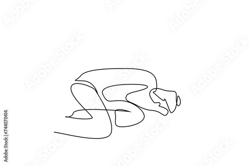 woman crying alone poor one line art design