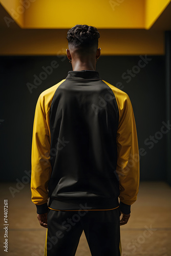view of a man wearing tracksuit