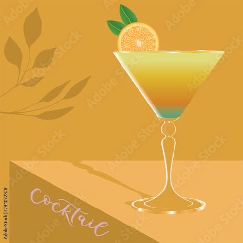Colored detailed cocktail Vector