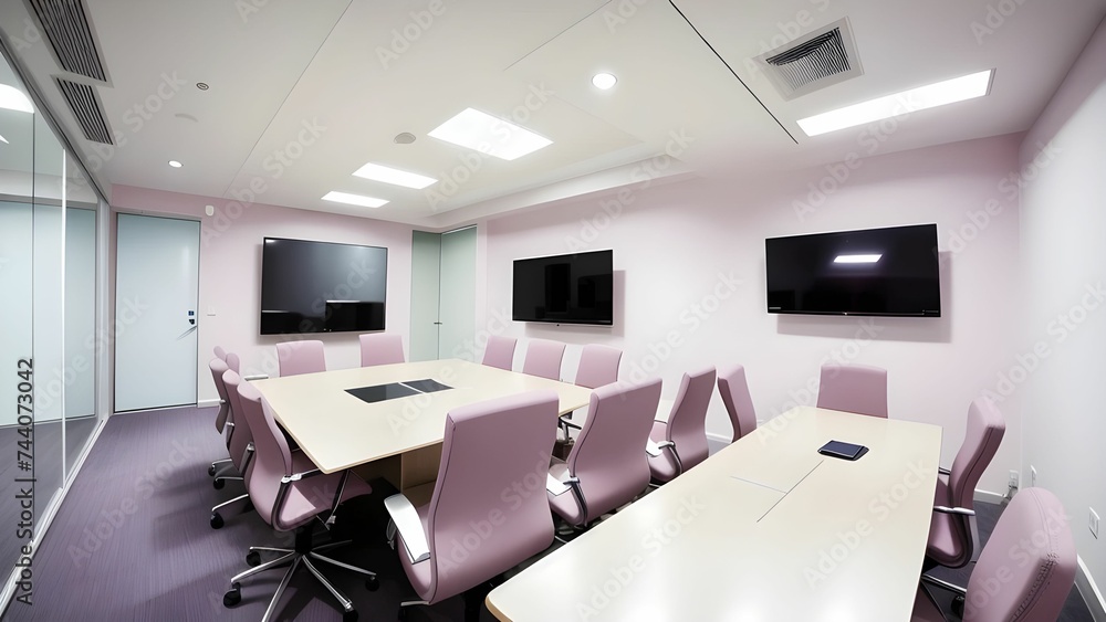 Modern interior of an office conference hall