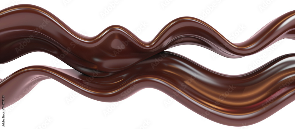 3d render smooth chocolate swirl flow isolated on transparent background 3d render smooth chocolate swirl flow isolated on transparent background