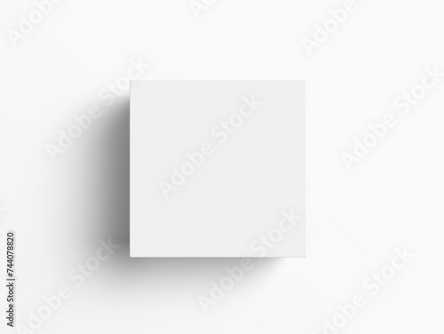 Blank square white box template on white background © Dodufodesign