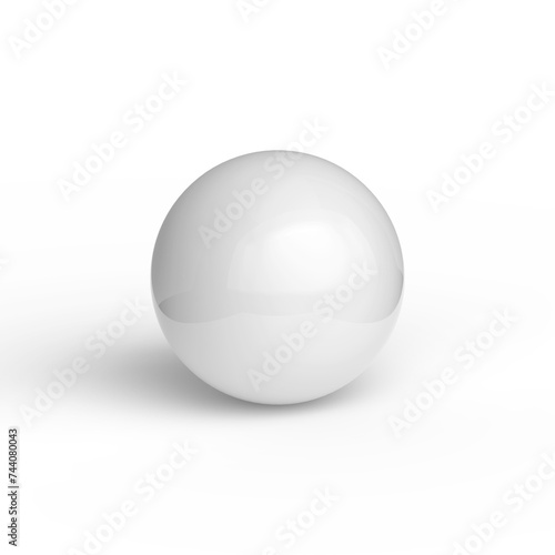 White plastic sphere isolated on white background