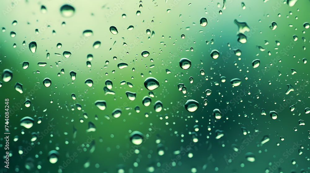Soft raindrops hitting the vivid soft glass blend tranquility with the vibrancy of color and bokeh light