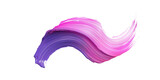 Twisted 3d rendering shape, pink purple brush stroke isolated on transparent background
