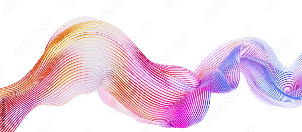 Fototapeta premium 3d rendering colorful flowing shape with wave lines isolated on transparent background