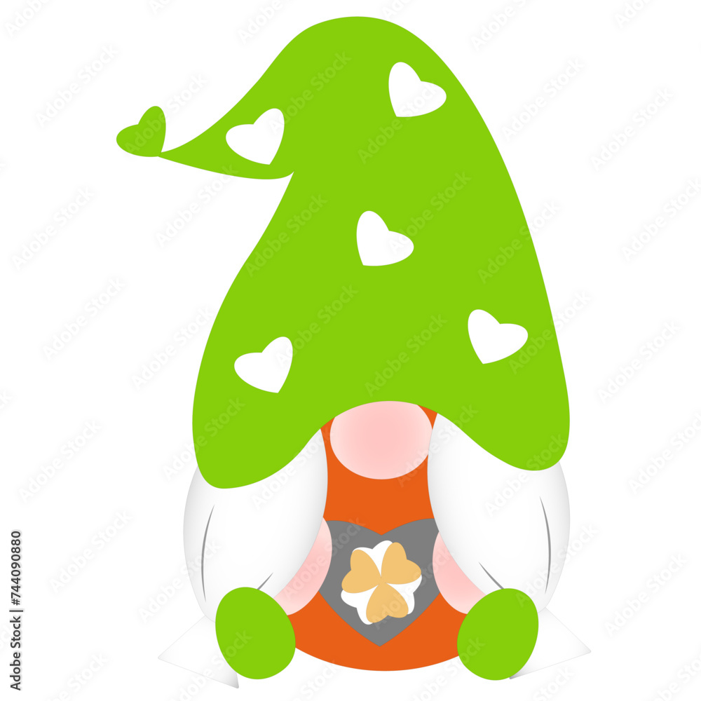 Saint Patrick's Day leprechaun girl vith heart in hands Saint Patrick's Day leprechaun girl vith heart in hands