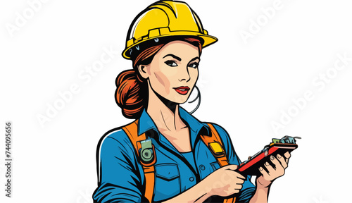 Una mujer electricista