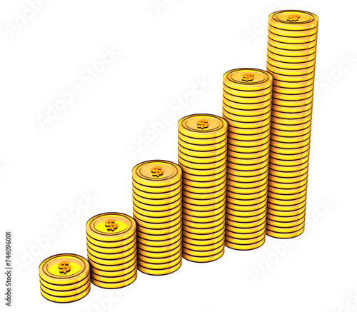 gold money coins isolated