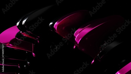Abstract 3d render, colored glass background design, modern illustration