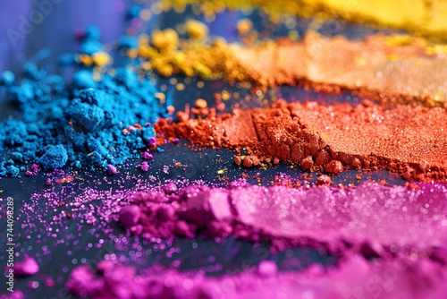 Celebrating the Holi Festival in India with Vibrant Color Powder. Concept Holi Festival, Color Powder, India Celebration, Vibrant Colors