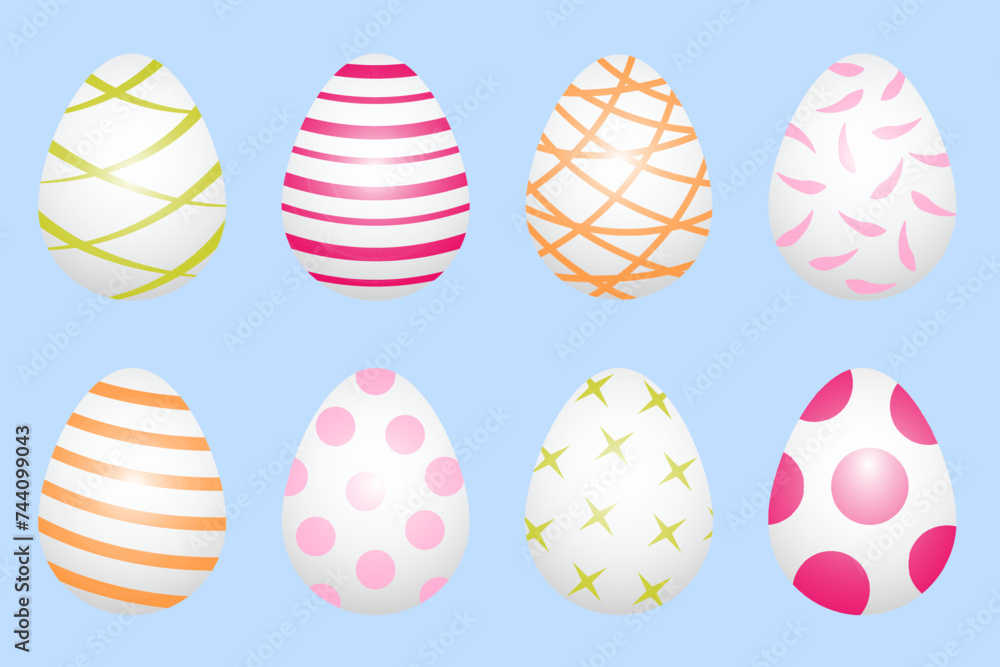 Set of Easter eggs with patterns
