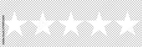 5 Stars White Light Isolated Transparent - Customer Rating - Websites Review. Vector illustration. Eps file 531.