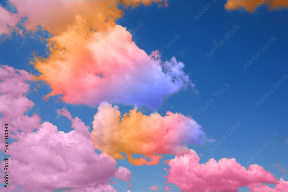 Fluffy clouds floating in beautiful blue sky Fluffy clouds floating in beautiful blue sky