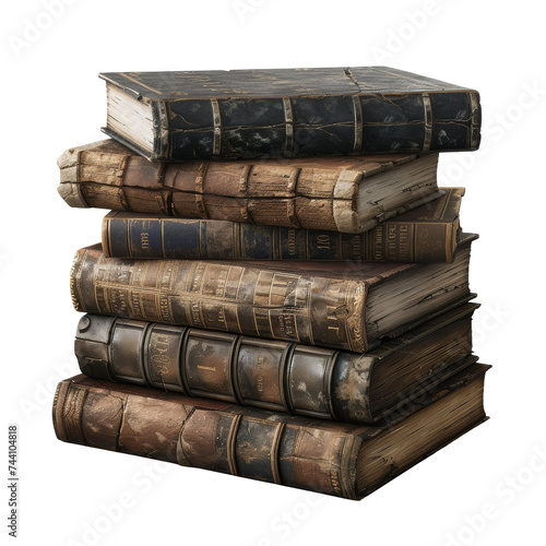 Book Stack Isolated on Transparent or White Background  PNG