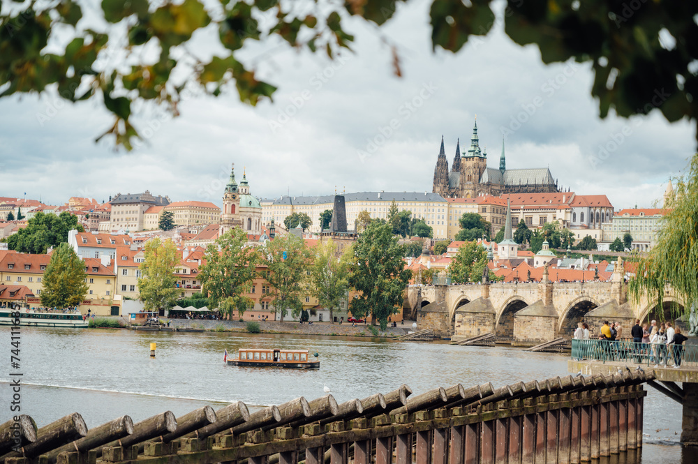 Prague Czech Republic, panorama city skyline at Charles Bridge
