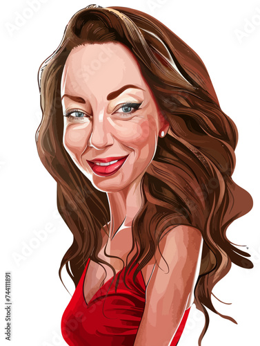 Vector image of  a attractive middle age lady