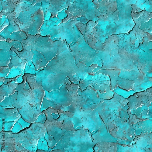 Seamless abstract turquoise vintage dirty texture pattern background