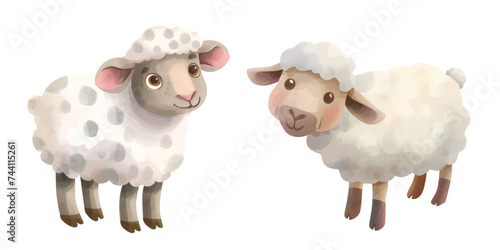cute sheep watercolour vector illustration