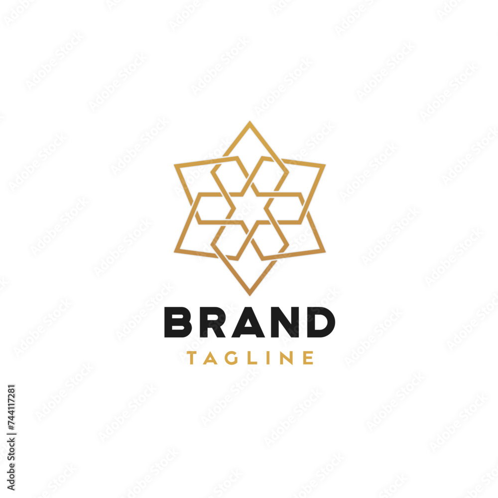 Luxury Geometric Moroccan Islamic Mosaic Zellige Logo Icon Design Symbol Template Flat Style Vector
