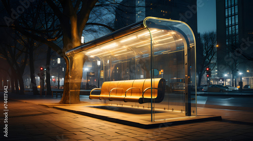 citylight on bus stop photo