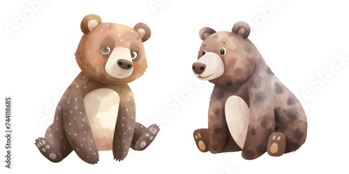 ute bear watercolor illustration