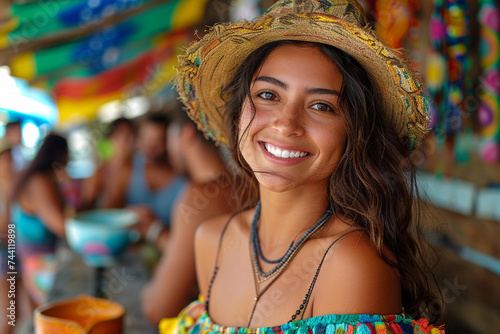 Mulher sorrindo no  São João e Festas Juninas © Wan Cardoso