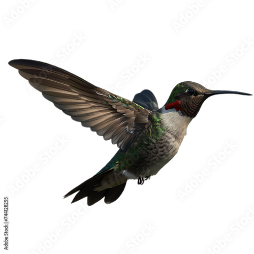 Hummingbird Soaring With Spread Wings