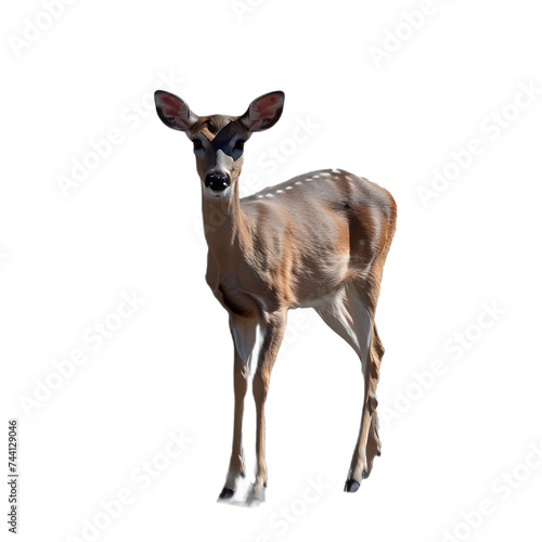 Small Deer Standing on White Surface