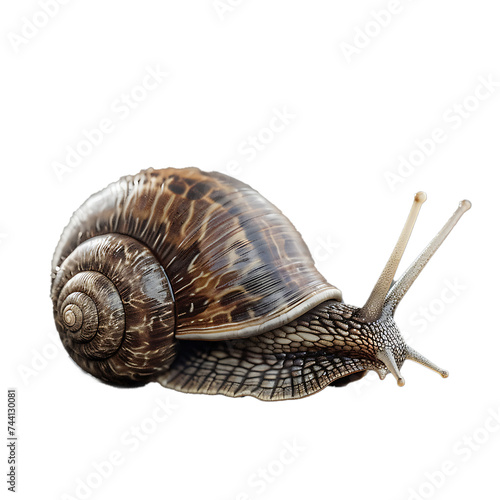 Close-Up of Snail on White Background