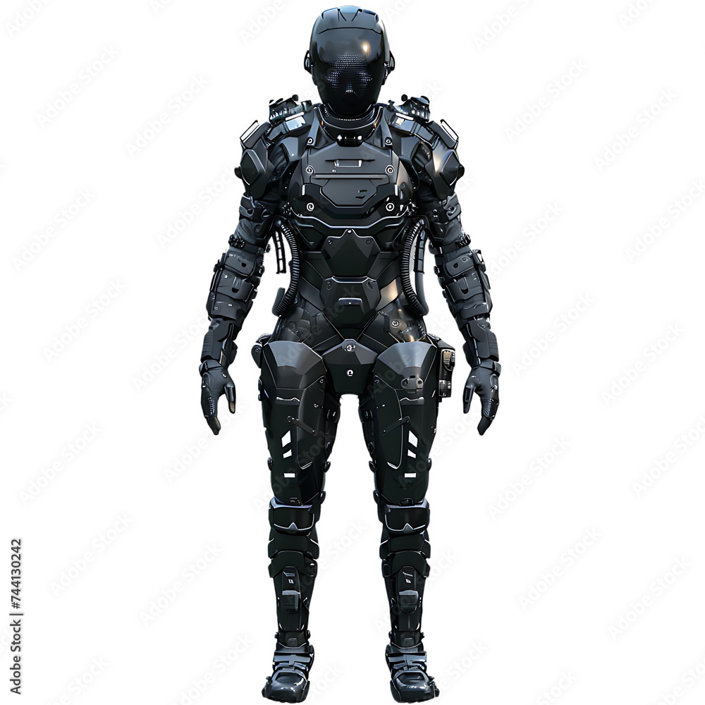 Futuristic Man in Tech Suit