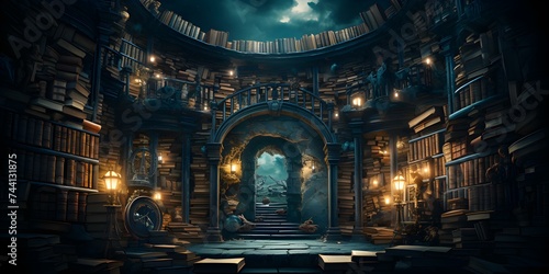 Hidden library hideaway Doors open to adventurous worlds within every book. Concept Fantasy, Adventures, Library, Hidden, Stories © Ян Заболотний