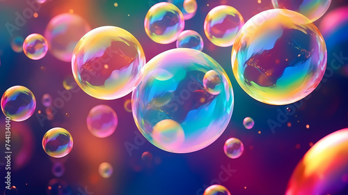 Massive soap bubbles float in the air  creating a mesmerizing dynamic scene