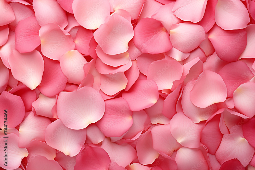 illustration of pink rose petals background. Created with Generative AI
