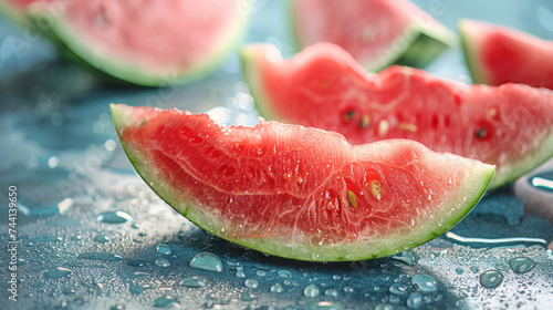 Fresh watermelon sliced close up on the table