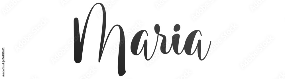 Maria - black color - name written - ideal for websites,, presentations, greetings, banners, cards,, t-shirt, sweatshirt, prints, cricut, silhouette, sublimation

 - obrazy, fototapety, plakaty 