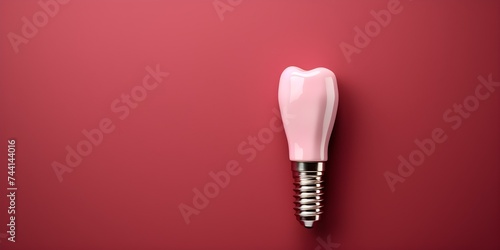 Dental implant on outo. Concept Dental Implants, Oral Surgery, Tooth Replacement photo