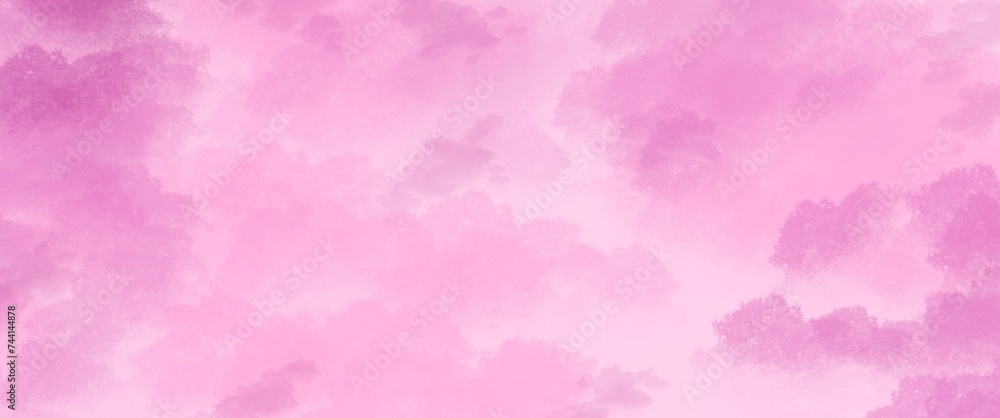 Pink clouds in a bright pink sky