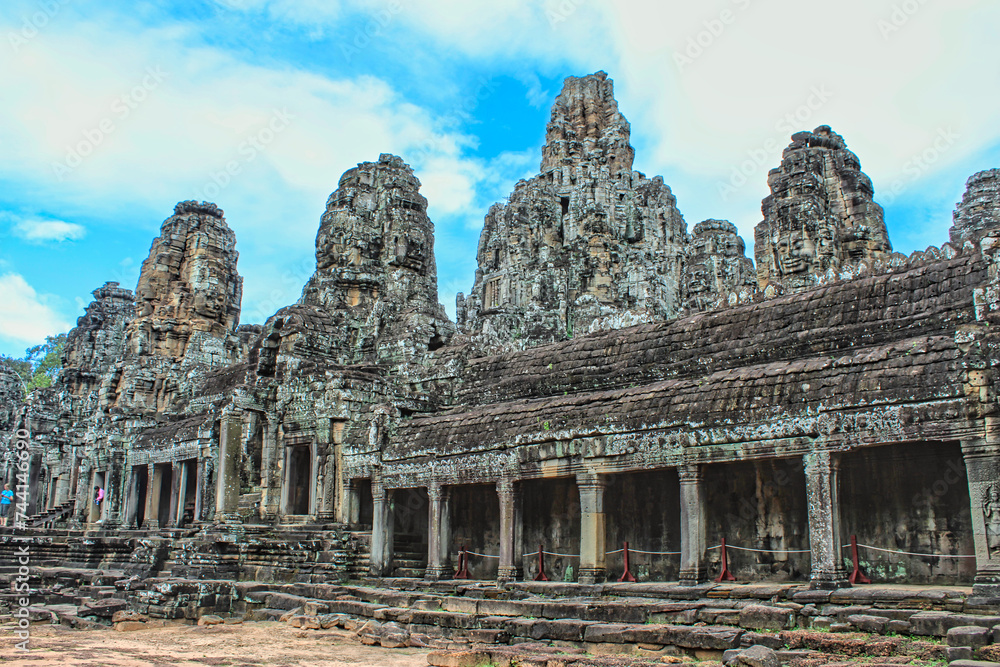 Bayon Temple at Angkor Wat ruins in Sieam Reap, Cambodia