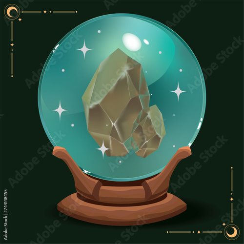 Fortune teller ball with a gemstone Vector
