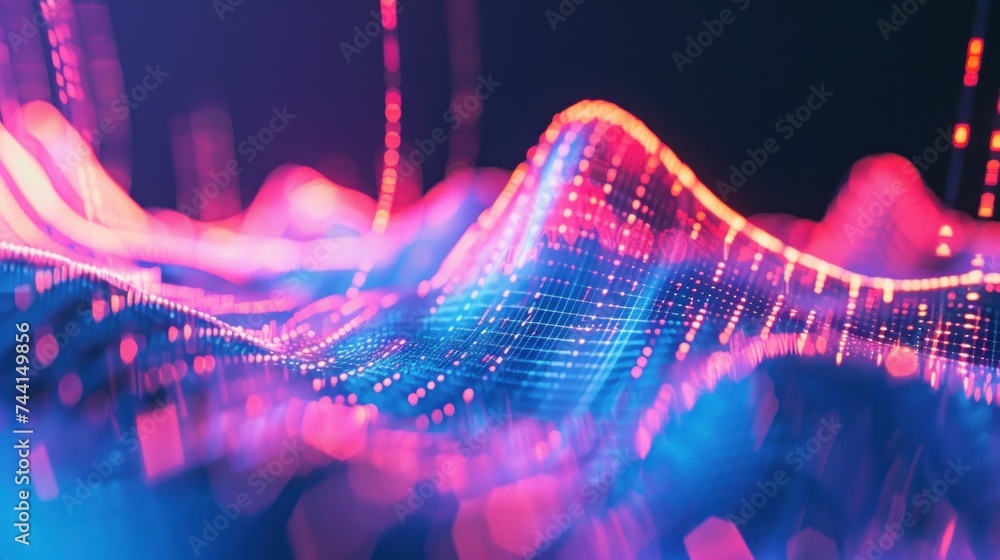 Technology abstract background futuristic neon circles glowing pink ...
