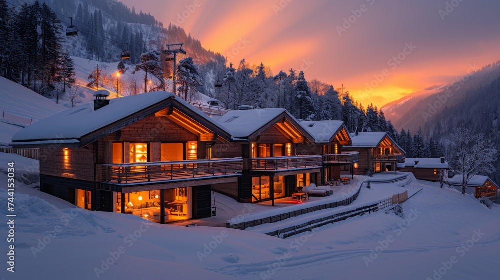 holiday modern luxury chalets on the slopes of the Alps holiday modern luxury chalets on the slopes of the Alps