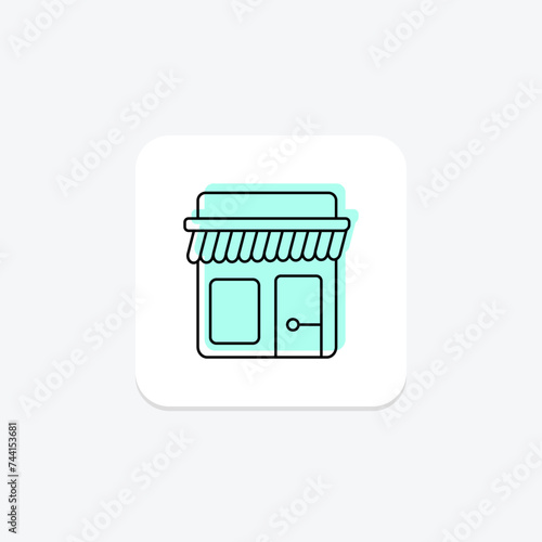 Restaurant icon, dining, eatery, cafe, bistro color shadow thinline icon, editable vector icon, pixel perfect, illustrator ai file