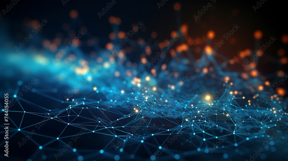 Abstract digital background. Big data visualization. Network connection structure. Science background - obrazy, fototapety, plakaty 
