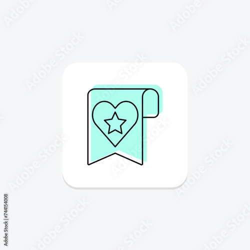 Favorites icon, favorites list, favorite items, favorite dishes, favorite restaurants color shadow thinline icon, editable vector icon, pixel perfect, illustrator ai file